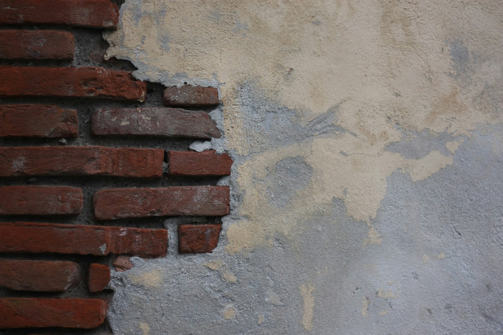 Verputzte Wand im Innenraum